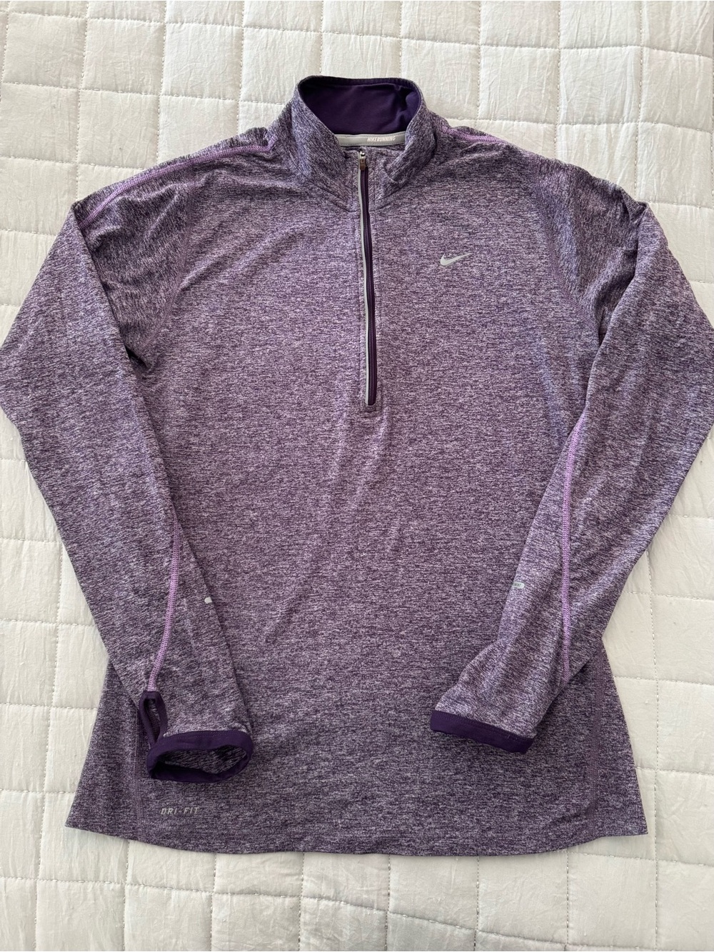 NIKE RUNNING Purple Dri-Fit Quarter-Zip Pullover